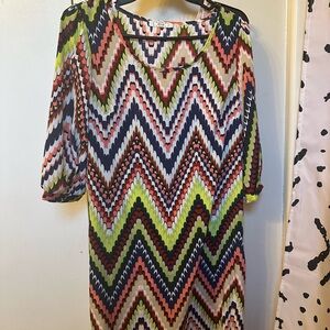 Ezra Multicolor Chevron Dress
